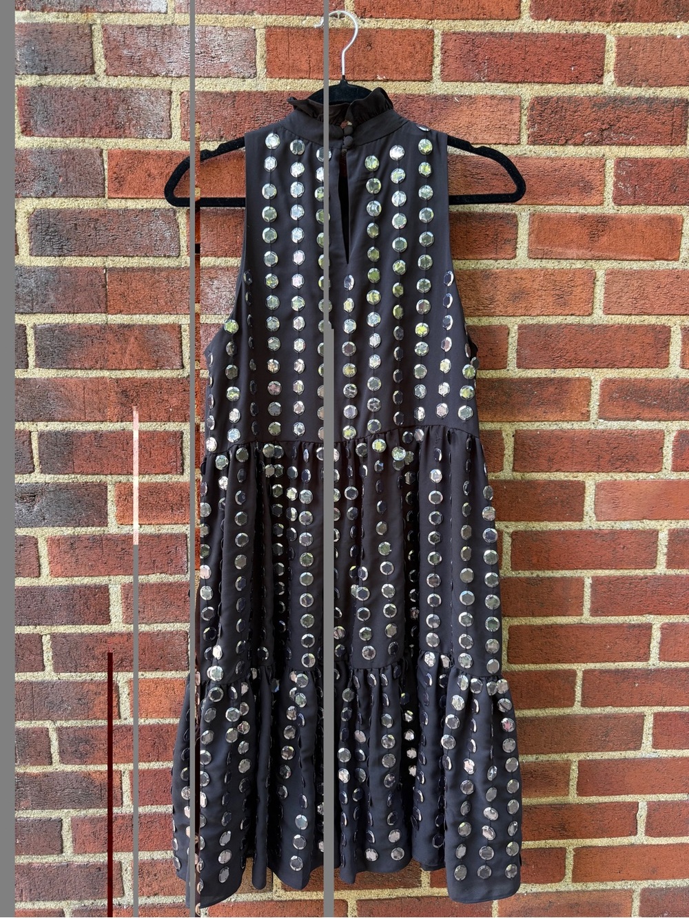 Black Sleeveless Sequin Tiered Formal Dress